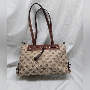 Dooney& Bourke Everyday SignatureTan/Brown Shoulder Zip Top Bag